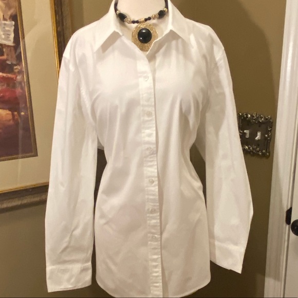 lane bryant white button down shirt
